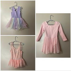 Sold: Kids ballet Set - Pink and Purple ballet dresses size 6/small
